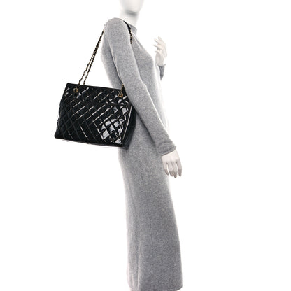 Chanel Patent Quilted Tote Black 2 of 17