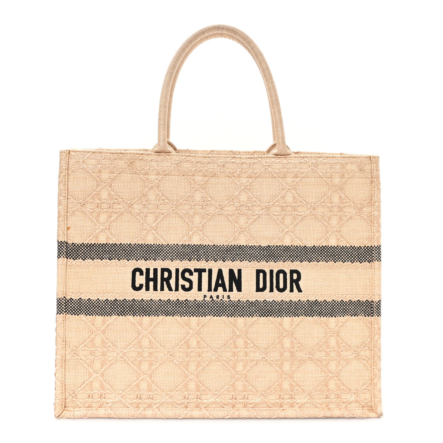 Raffia Cannage Large Book Tote Natural