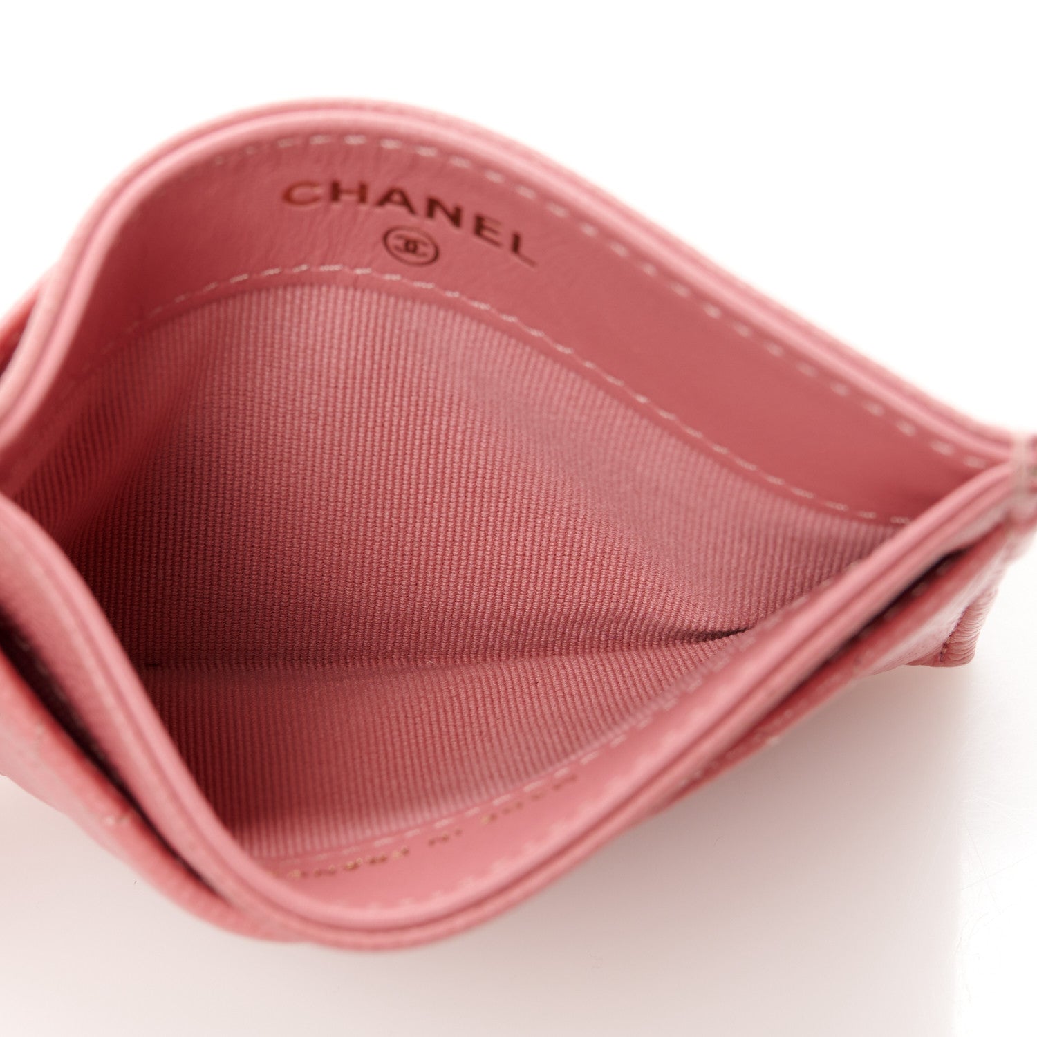 Chanel Caviar Quilted Card Holder Pink 5 of 10