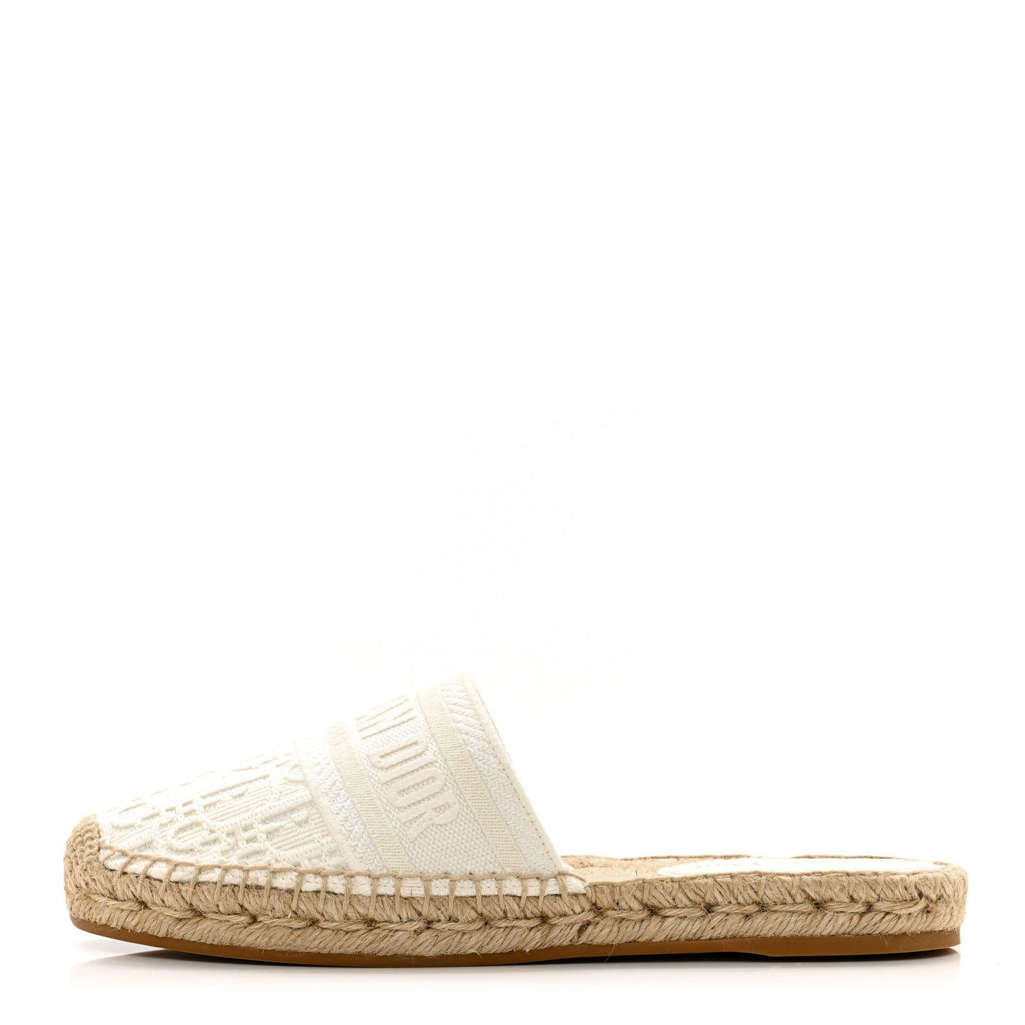 Oblique Embroidered Granville Espadrille 15mm Slippers 37 Ivory