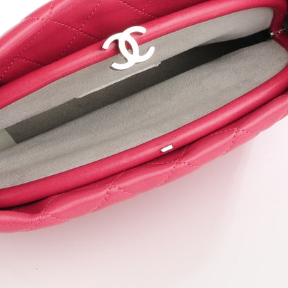 Chanel Lambskin Quilted Clutch Dark Pink 6 of 8