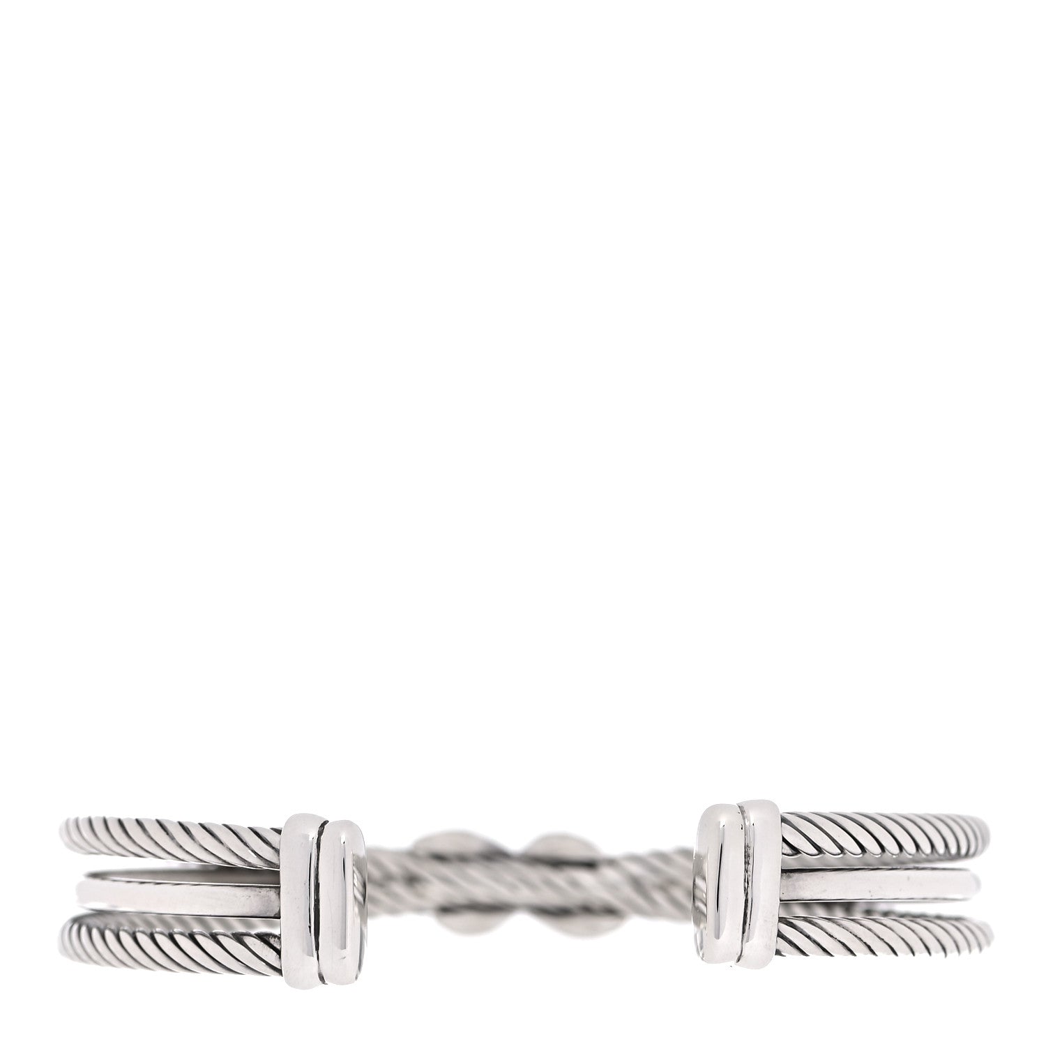 David Yurman Sterling Silver Diamond 7mm Crossover X Bracelet 3 of 4