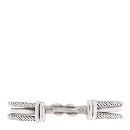 David Yurman Sterling Silver Diamond 7mm Crossover X Bracelet 3 of 4
