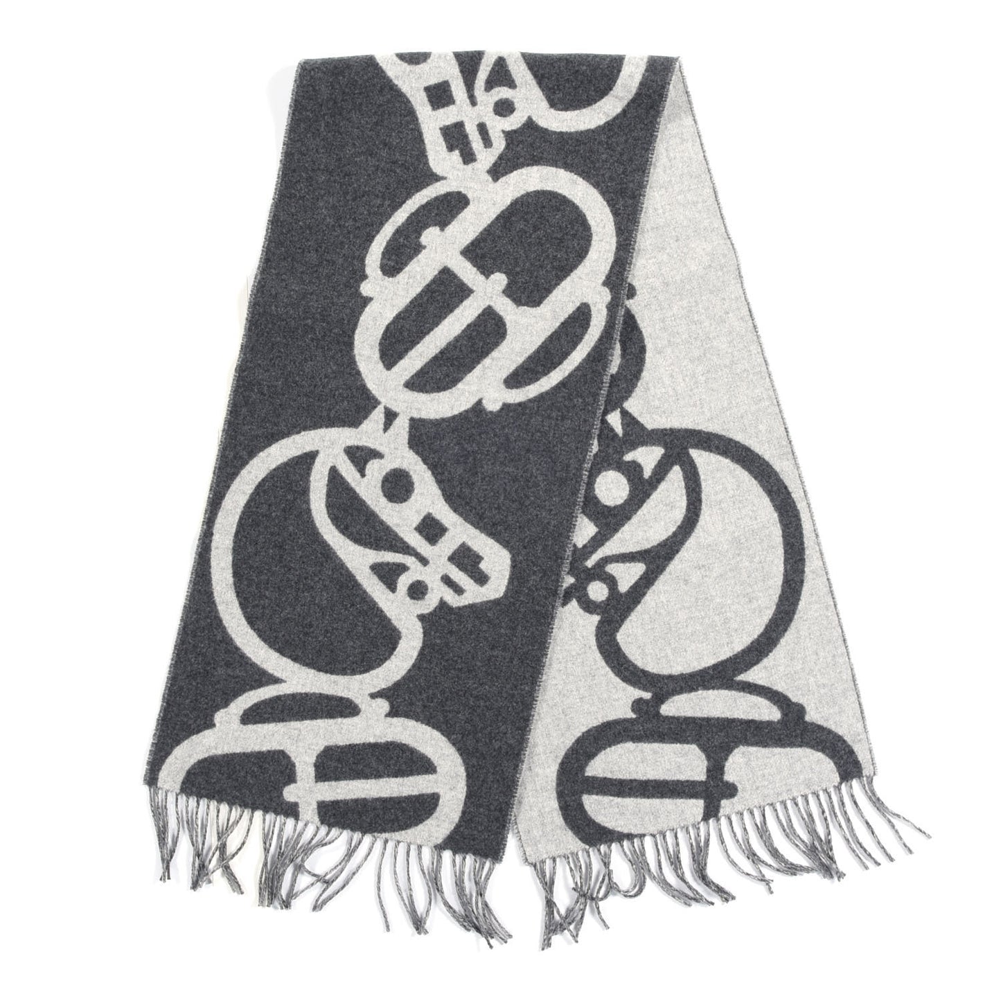 Cashmere Boucles Et Camails Muffler Anthracite Gris Clair