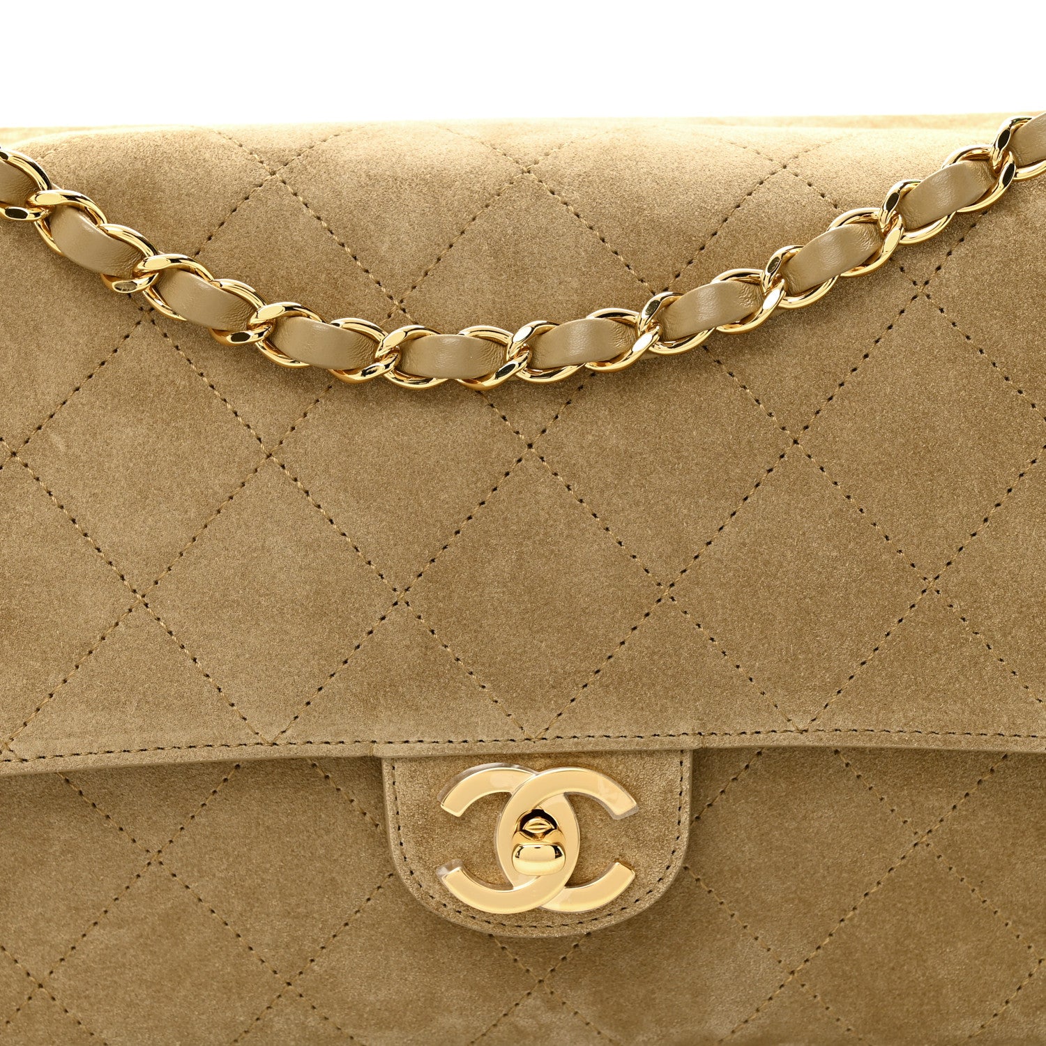 Chanel Suede Calfskin Small Souplissimo Maxi Flap Dark Beige 13 of 21