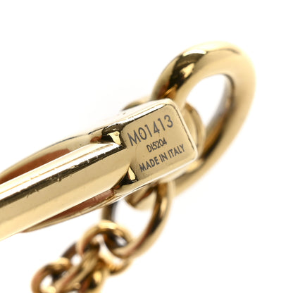 Louis Vuitton Brass Enamel Fleur De Monogram Bag Charm Chain Gold 4 of 4