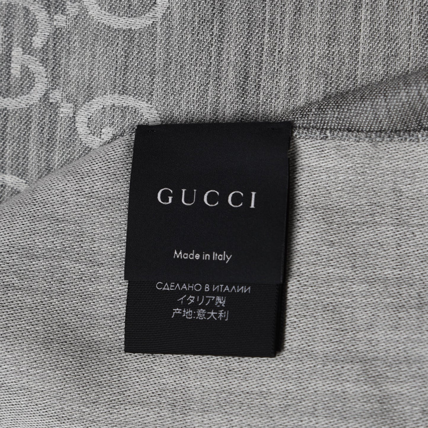 Wool Silk GG Monogram GGNat Scarf Lead