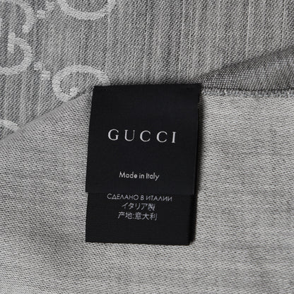 Gucci Wool Silk GG Monogram GGNat Scarf Lead 5 of 5