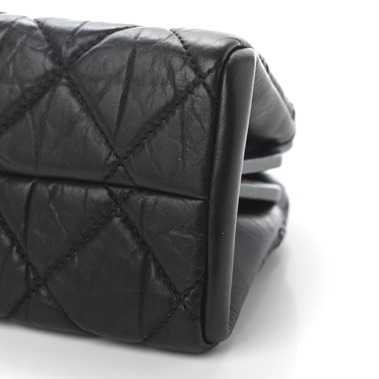 Chanel Aged Calfskin Quilted Small Just Mademoiselle Bowling Bag Black 9 of 9