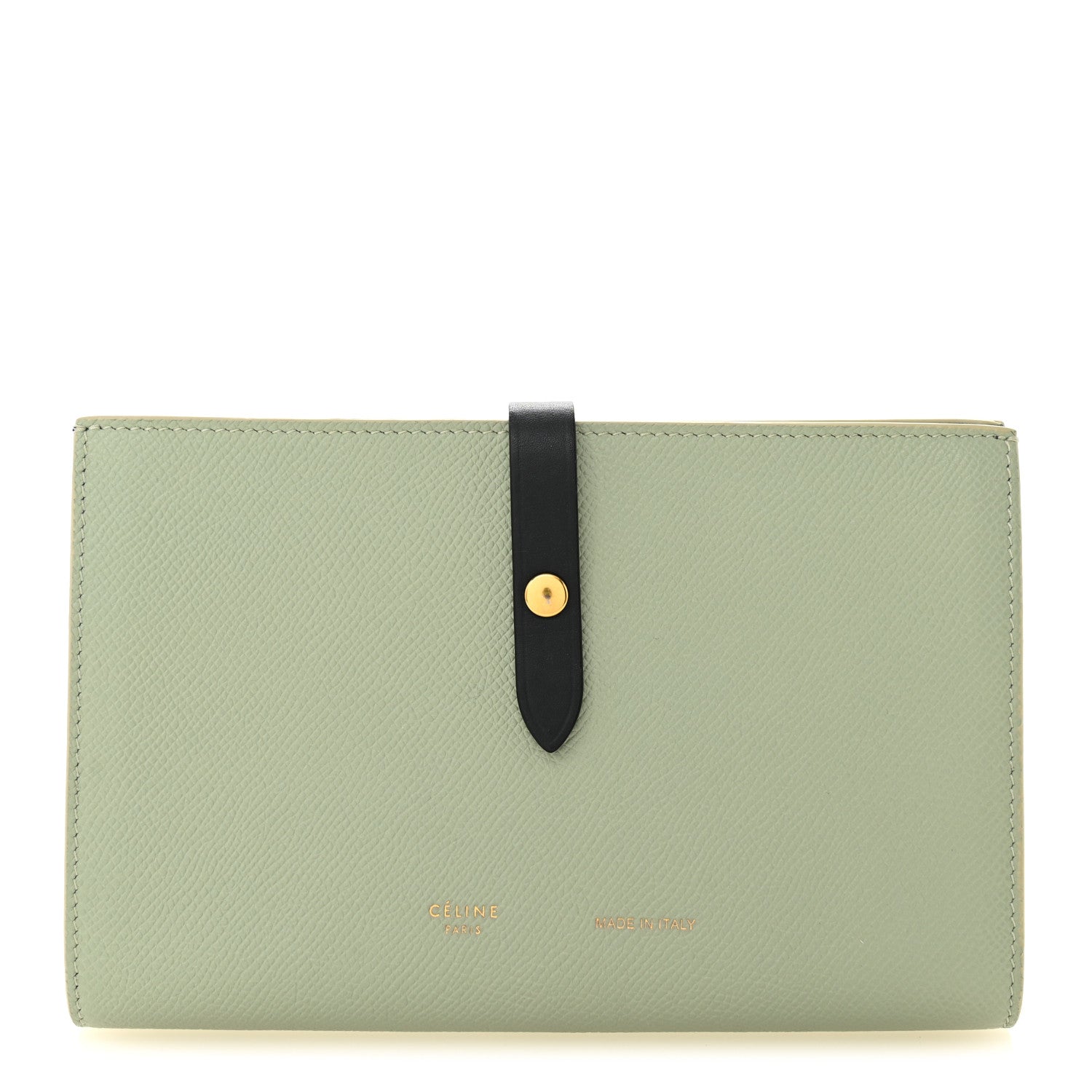 Celine Grained Calfskin Large Multifunction Strap Wallet Pistachio 1 of 9