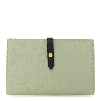 Celine Grained Calfskin Large Multifunction Strap Wallet Pistachio 1 of 9