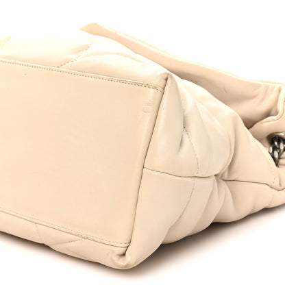 Saint Laurent Lambskin Quilted Medium Loulou Puffer Monogram Chain Satchel Crema Soft 10 of 10