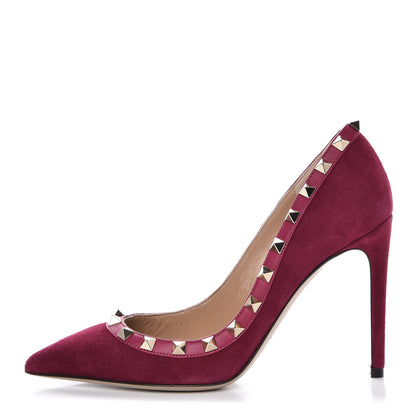 Valentino Garavani Suede Rockstud 85mm Pumps 35 Camelia 1 of 14