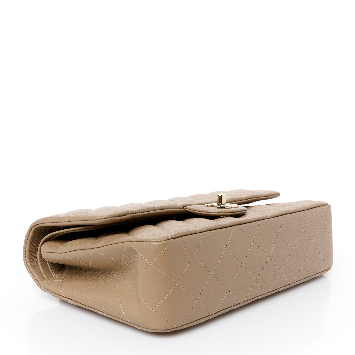 Chanel Caviar Quilted Medium Double Flap Dark Beige 5 of 13