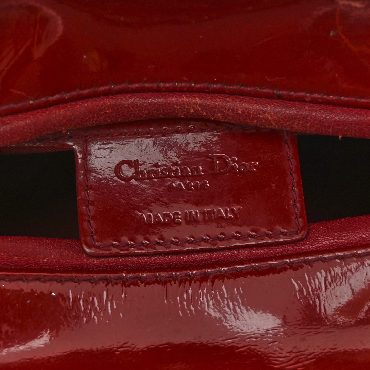 Patent Cannage Medium Lady Dior Red