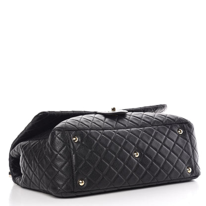 Chanel Calfskin Quilted XXL Travel Flap Bag Black 4 of 9