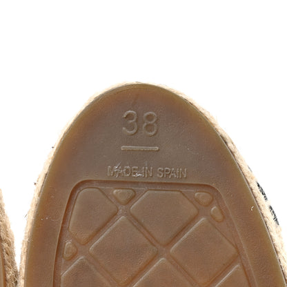 Chanel Lambskin CC Espadrilles 38 Beige Black 6 of 10