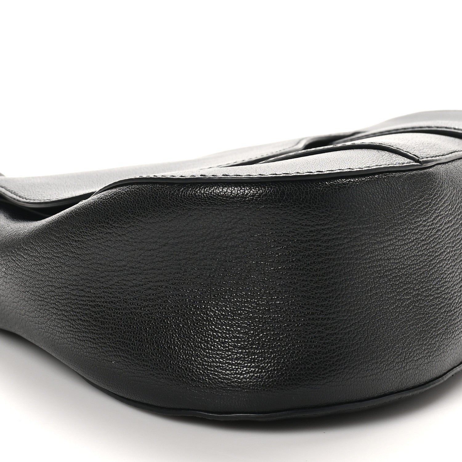 Christian Dior Shiny Goatskin Large Soft Saddle Bag Black 9 of 10