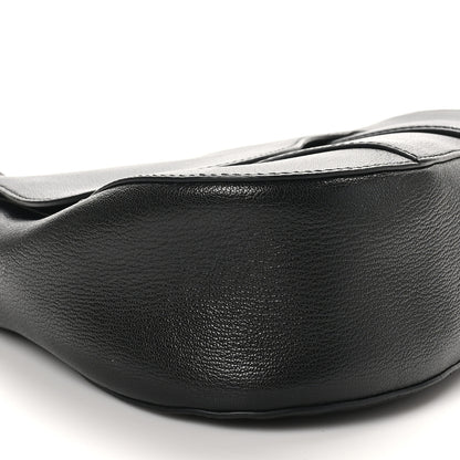 Christian Dior Shiny Goatskin Large Soft Saddle Bag Black 9 of 10