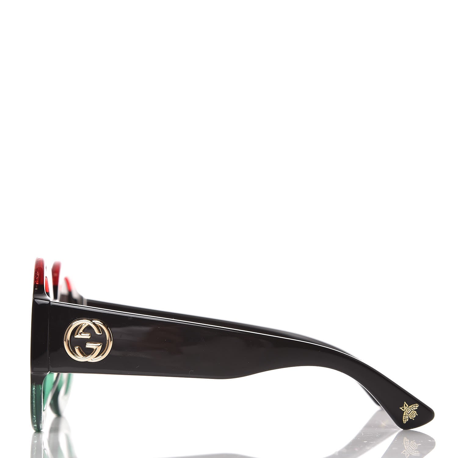 Gucci Acetate Round GG0084S Sunglasses Black Red Green 3 of 7
