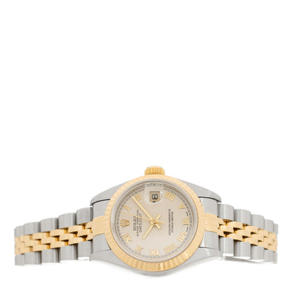 Rolex Stainless Steel 18K Yellow Gold 26mm Oyster Perpetual Datejust Watch White Roman 79173 2 of 4