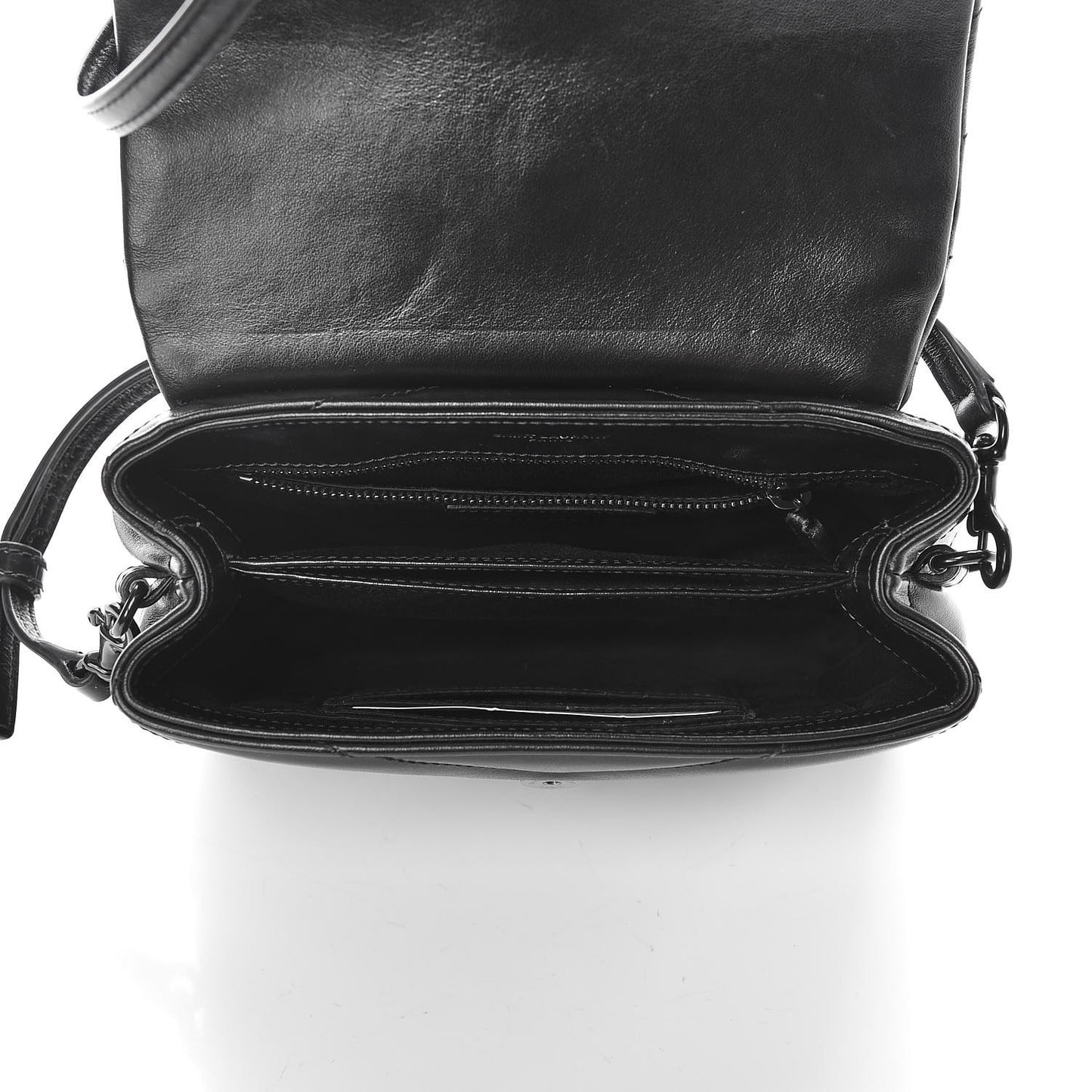 Calfskin Y Quilted Monogram Toy Loulou Crossbody Bag Black