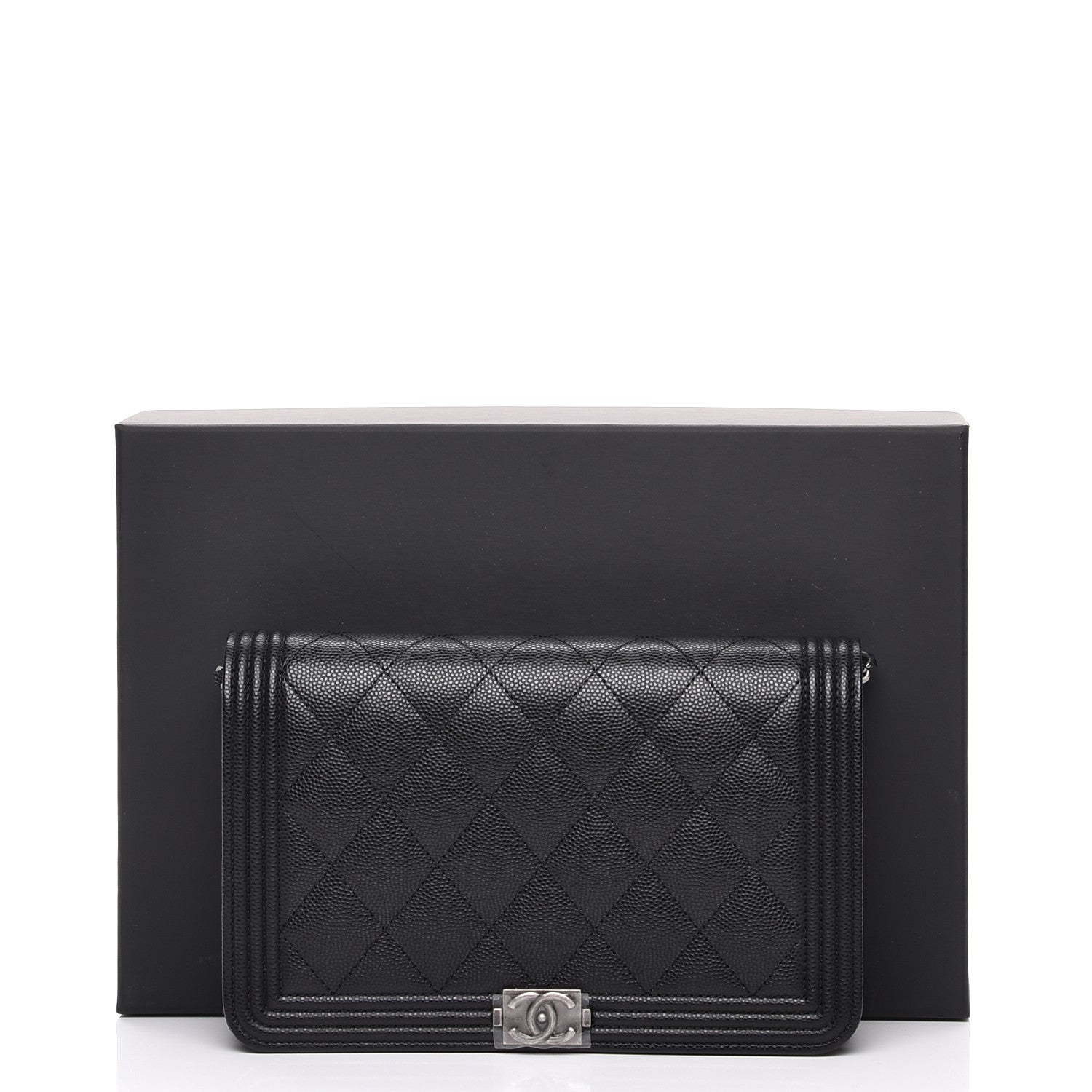 Chanel Caviar Quilted Boy Wallet On Chain WOC Black 8 of 8