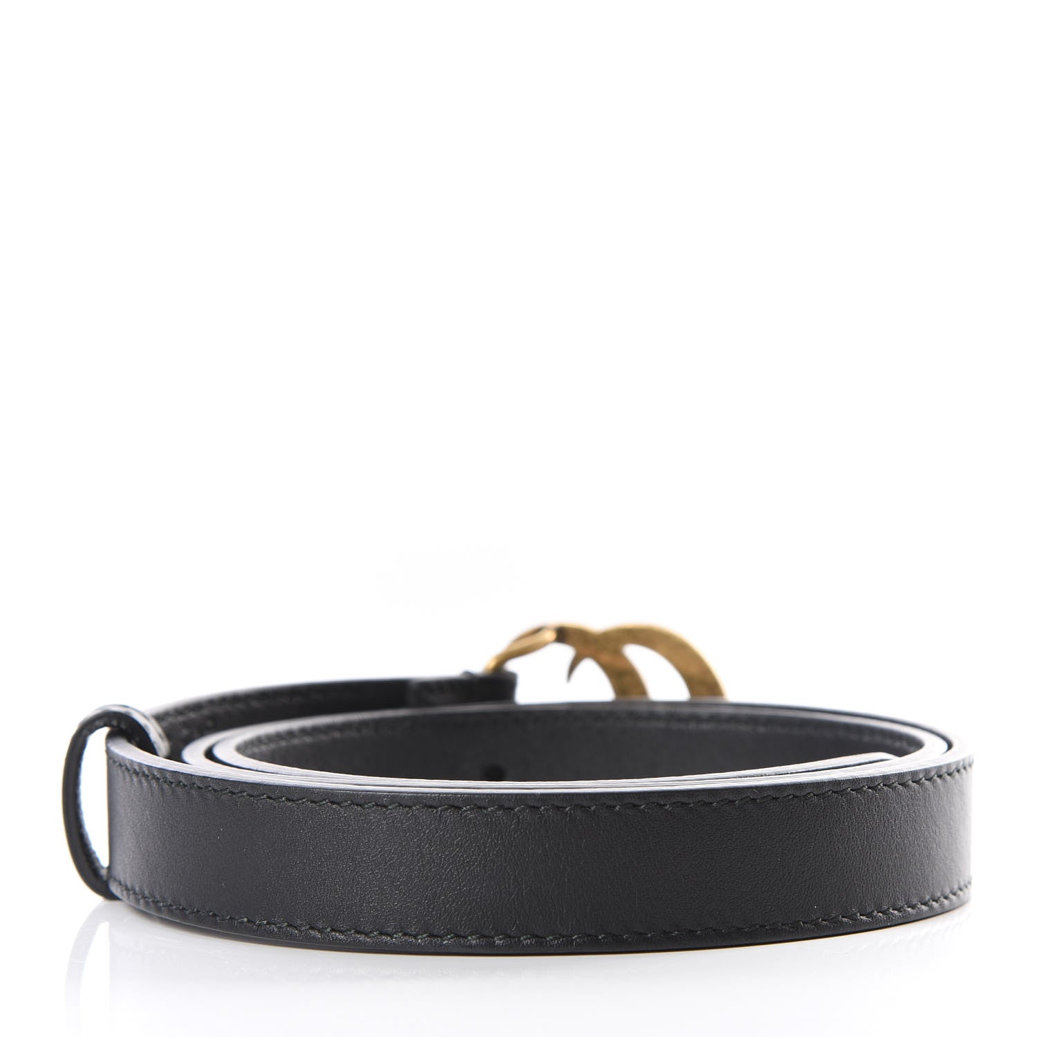 Gucci Calfskin Pearl Double G 20mm Belt 75 30 Black Cream 2 of 6
