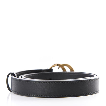 Gucci Calfskin Pearl Double G 20mm Belt 75 30 Black Cream 2 of 6