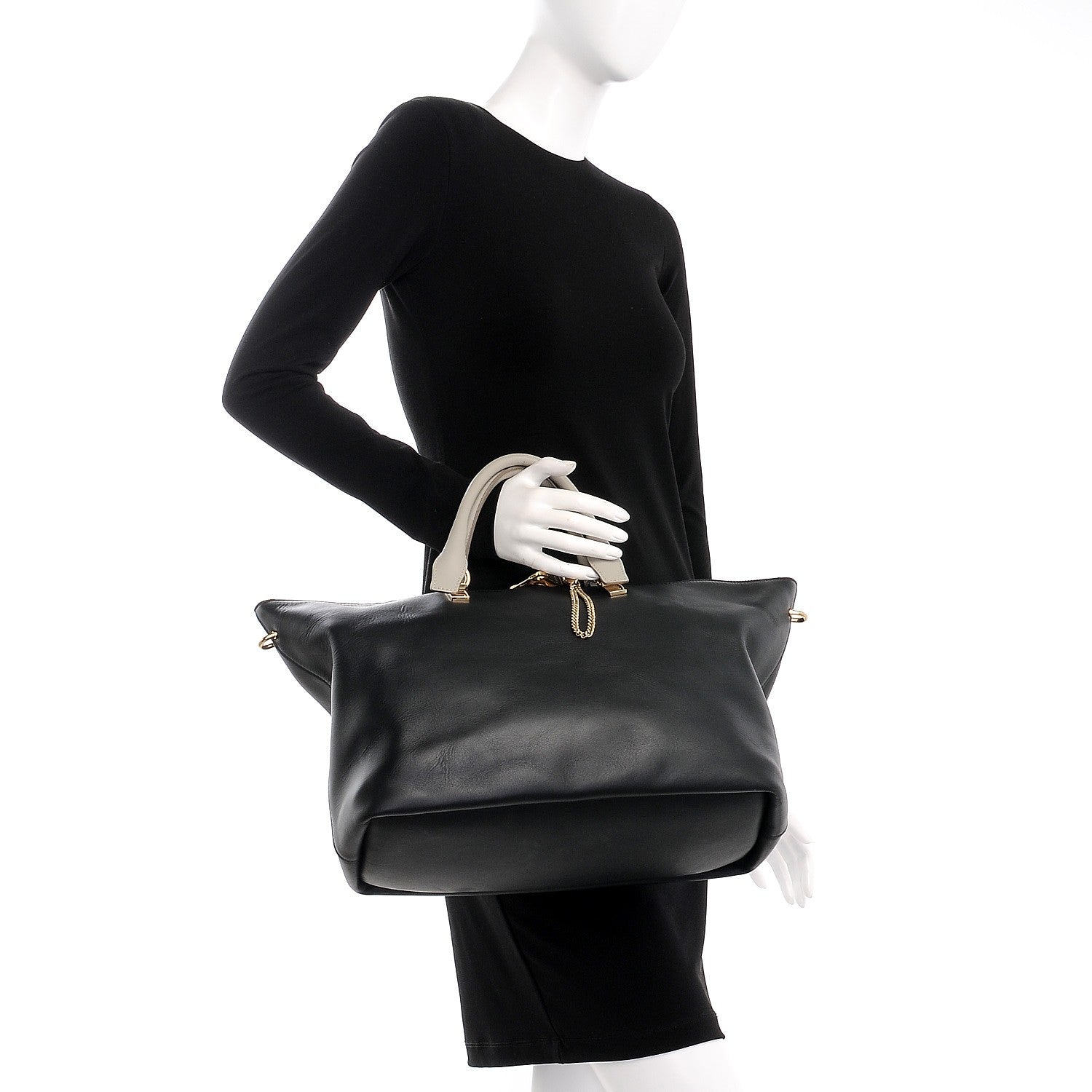 Chloe Smooth Calfskin Large Baylee Tote Black 3 of 9
