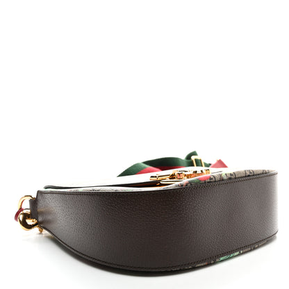 Gucci GG Supreme Monogram Tian Web Medium Padlock Messenger Shoulder Bag Beige Multicolor New Acero 4 of 11