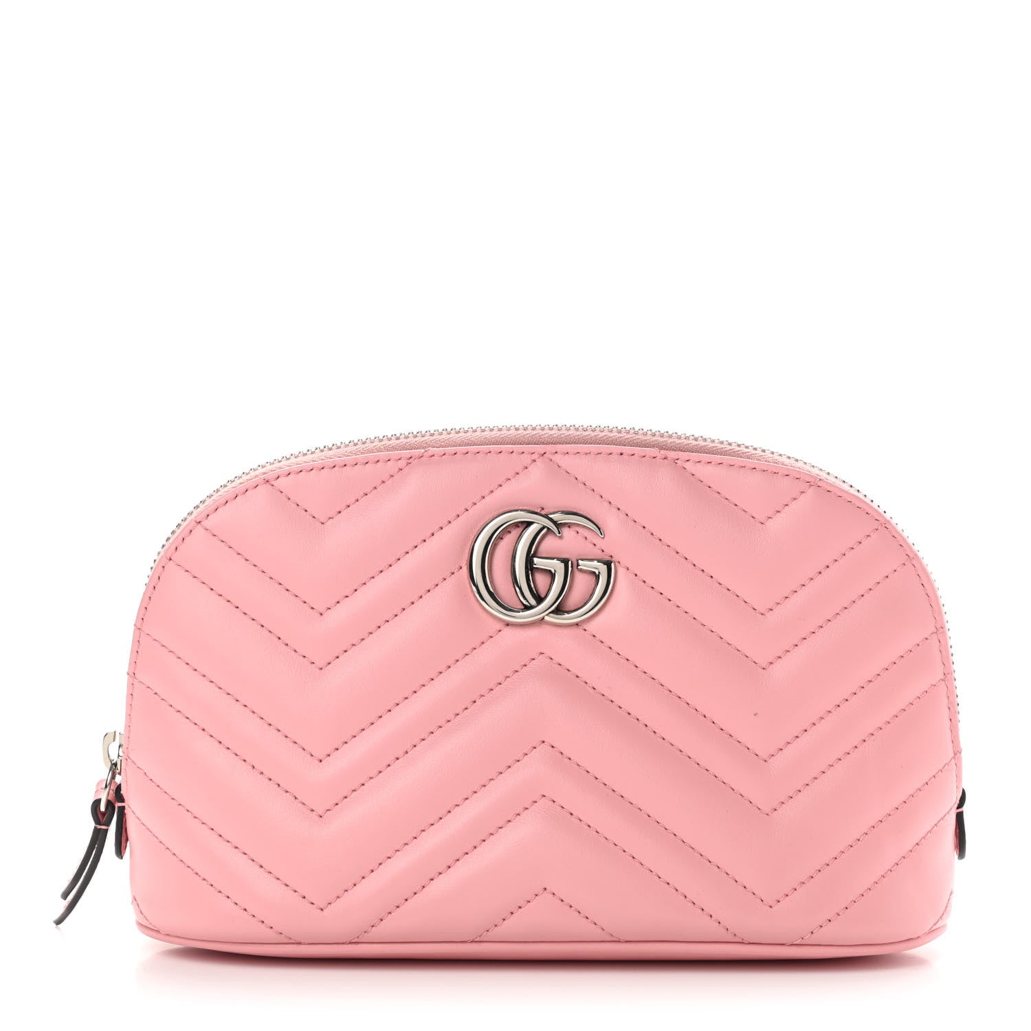 Gucci Calfskin Matelasse Large GG Marmont Pouch Cosmetic Case Wild Rose 1 of 9