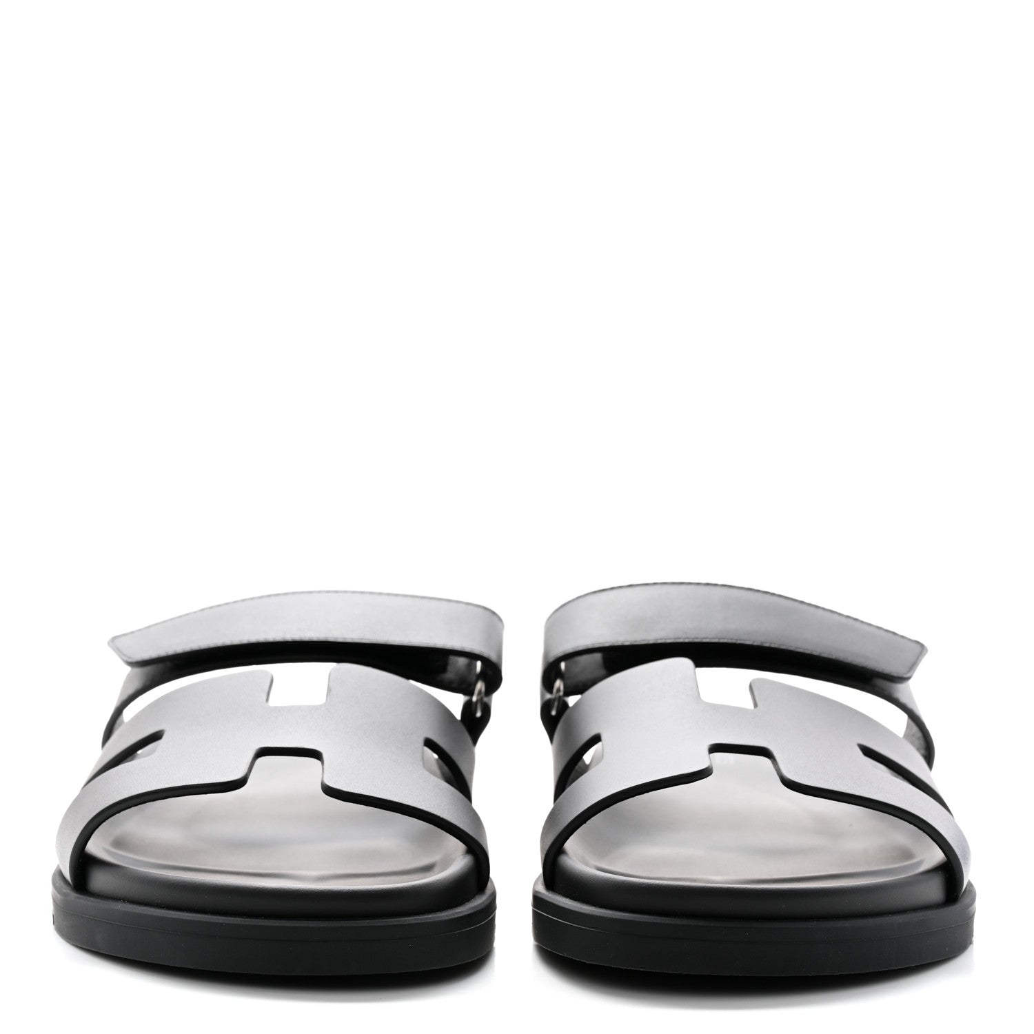 Hermes Calfskin Womens Chypre Sandals 38.5 Black 2 of 12