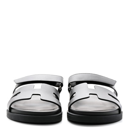 Hermes Calfskin Womens Chypre Sandals 38.5 Black 2 of 12