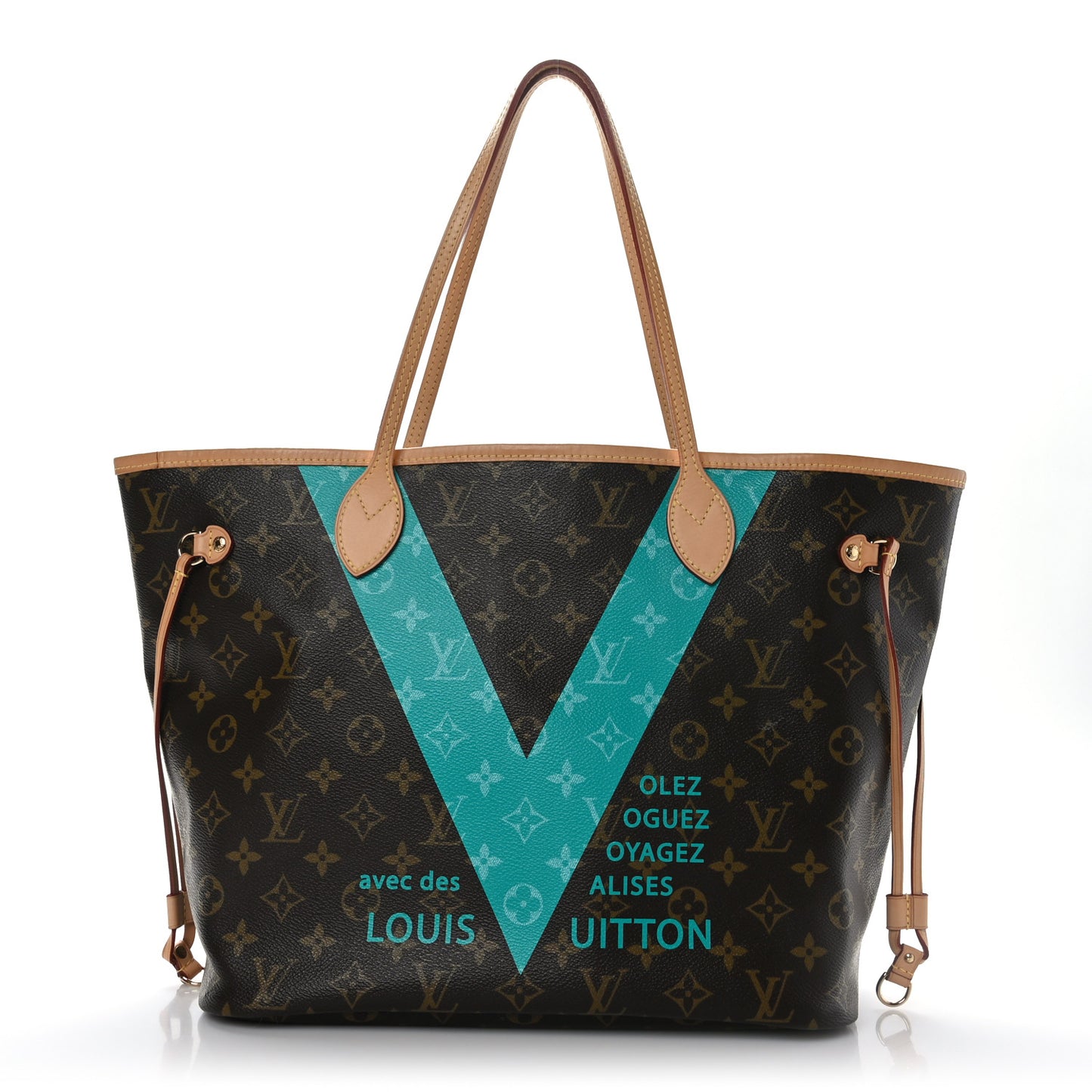 Monogram V Neverfull MM Turquoise