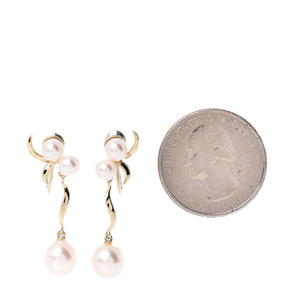 Mikimoto 14K Yellow Gold Akoya Pearl 4.5-7.5mm Drop Screw-Back Earrings 2 of 4