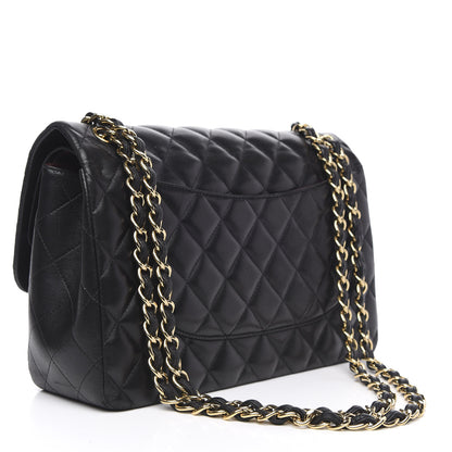 Chanel Lambskin Quilted Jumbo Double Flap Black 3 of 19