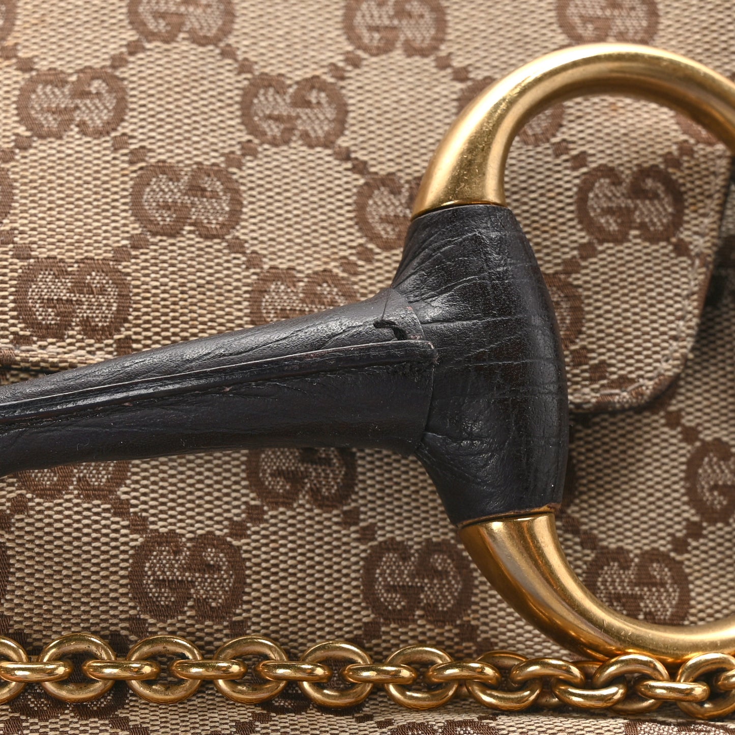 Monogram Horsebit Clutch Dark Brown