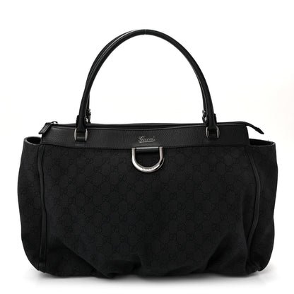 Gucci Denim Monogram Large D Ring Tote Black 1 of 9