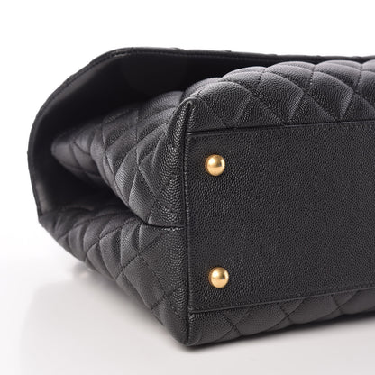 Chanel Caviar Quilted Large Coco Handle Flap Black 8 of 9
