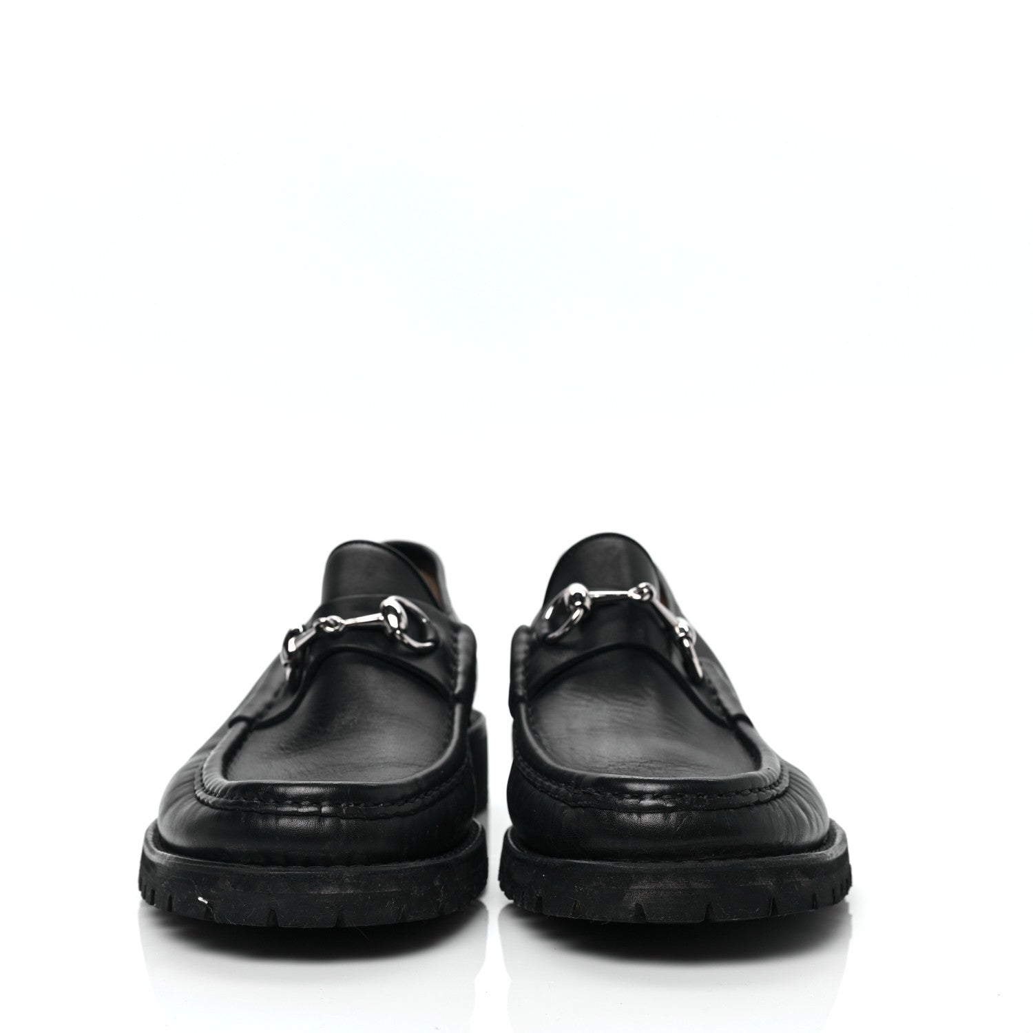 Gucci Laredo Calfskin Mens Horsebit Loafers 8.5 Black 2 of 9