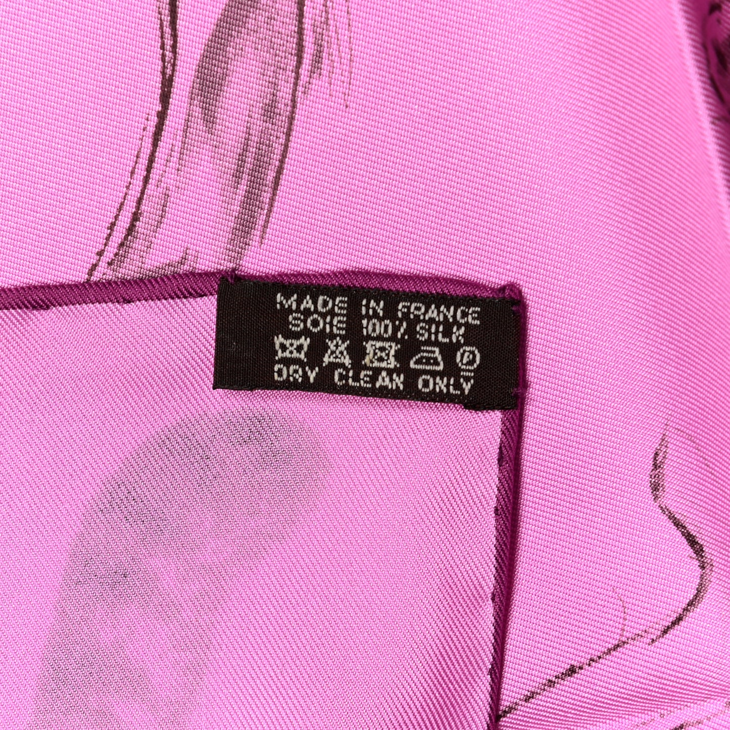 Silk Dans l'atelier de Robert Dallet Scarf 90 Rose Cyclamen Gris Sepia