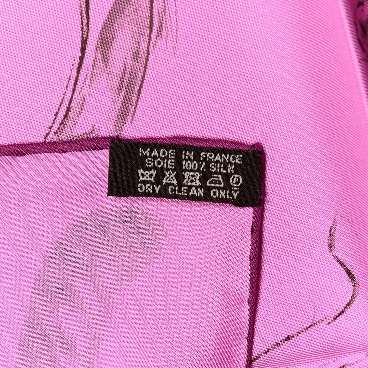 Hermes Silk Dans l'atelier de Robert Dallet Scarf 90 Rose Cyclamen Gris Sepia 4 of 4