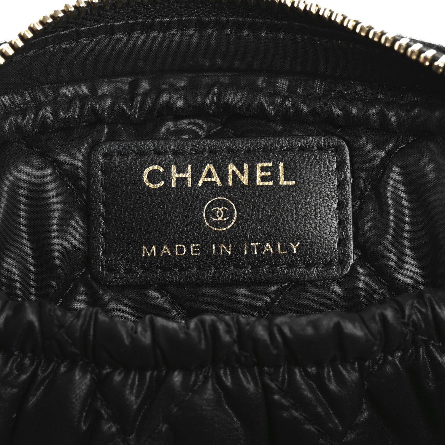 Chanel Lambskin Quilted Small Curvy Pouch Cosmetic Case Black 6 of 13