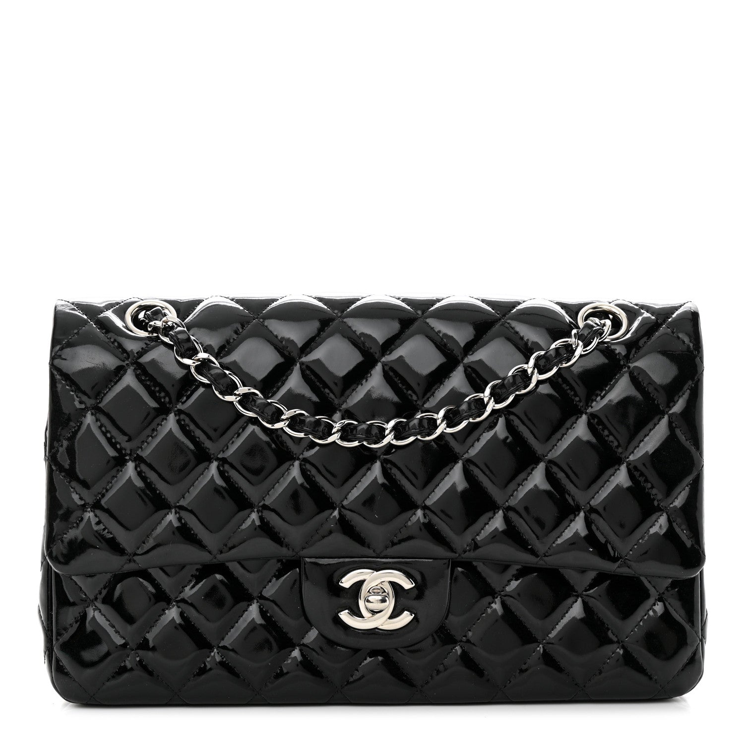 Chanel Patent Quilted Medium Double Flap Black 1 of 11