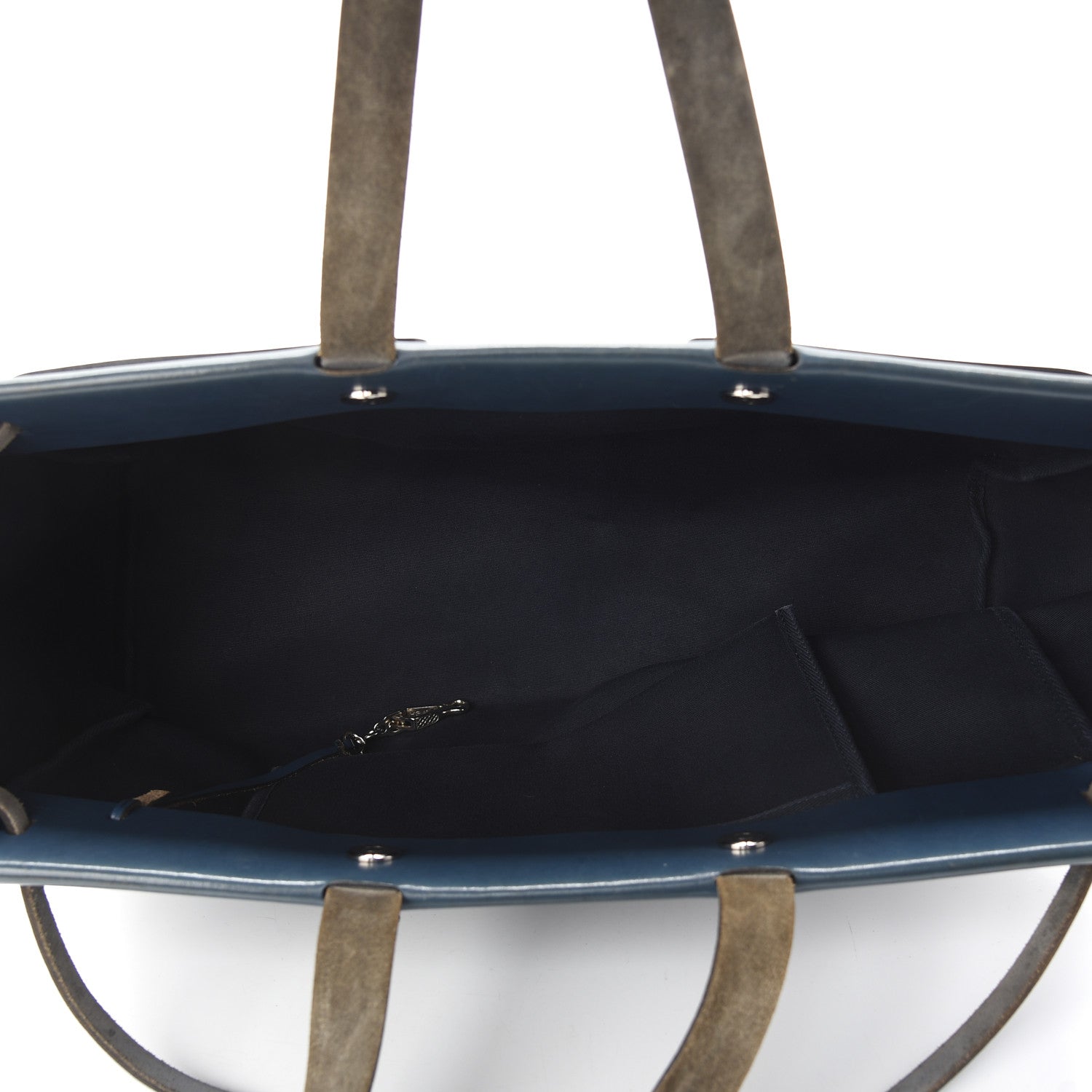 Hermes Toile Vache Hunter Herbag Cabas MM Bleu Marine 6 of 10