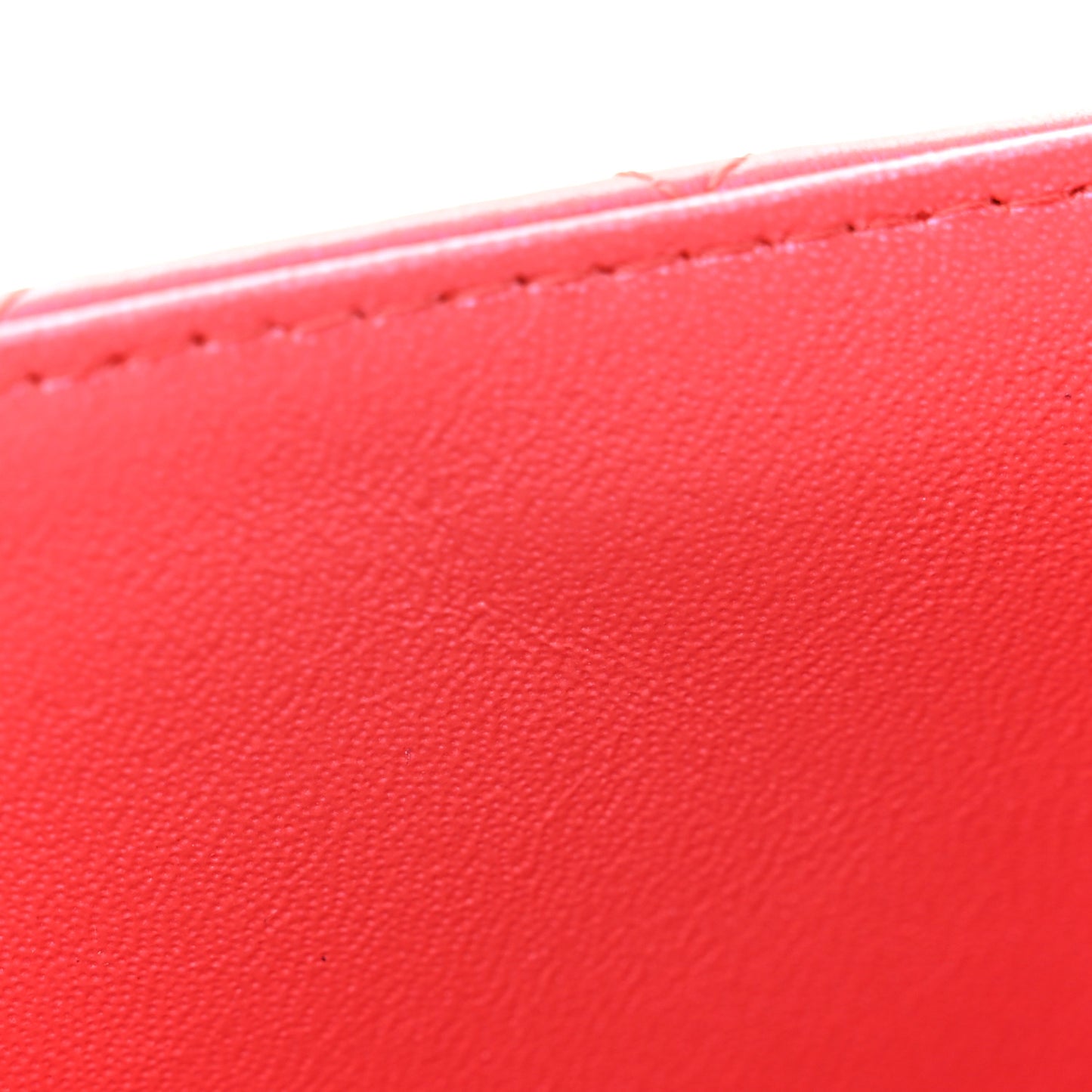 Iridescent Lambskin Quilted Mini Top Handle Rectangular Flap Red