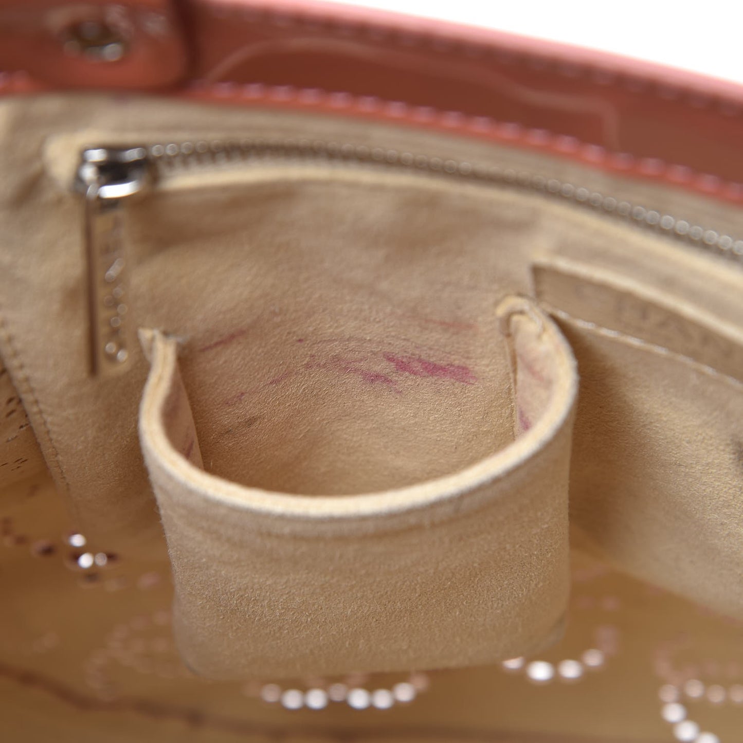 Patent Perforated CC No 5 Tote Coral