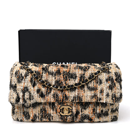 Chanel Tweed Mixed Fibers Leopard Print Small Souplissimo Maxi Flap Brown Black White 11 of 11