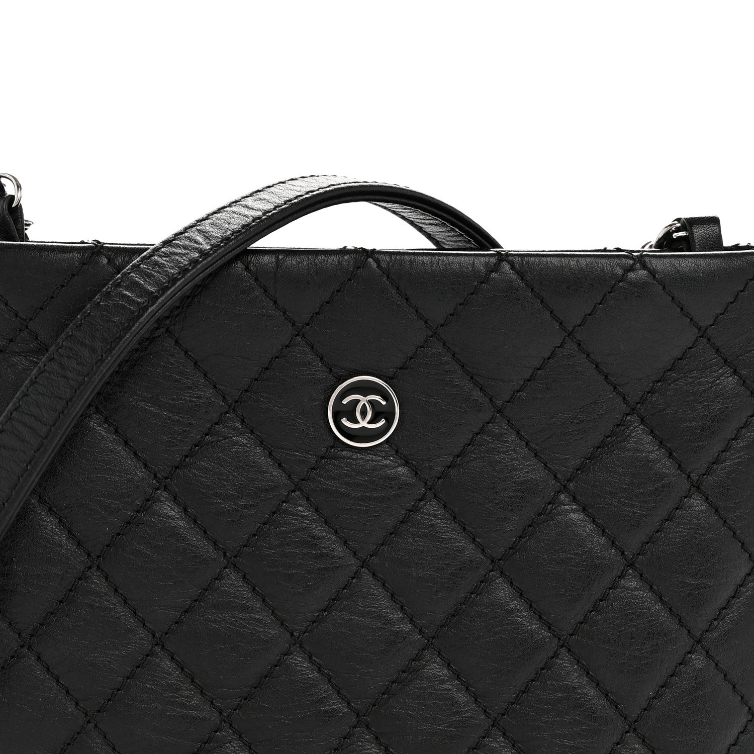 Chanel Aged Calfskin Quilted Crossbody Bag Black 9 of 14